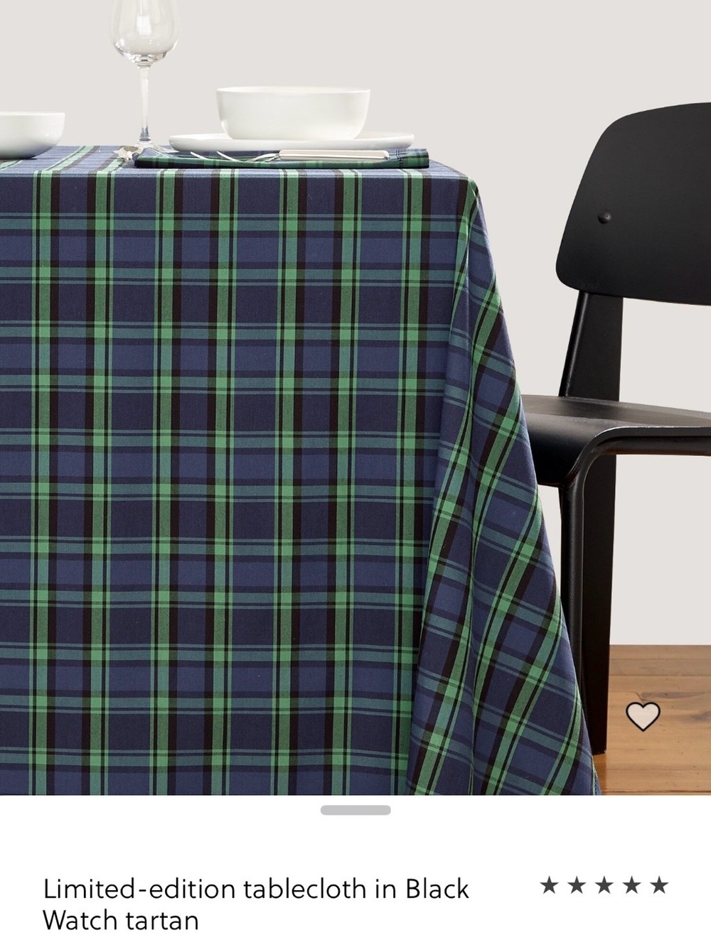 J.Crew Limited-Edition Black Watch Tartan Tablecloth - Black/Green/Blue